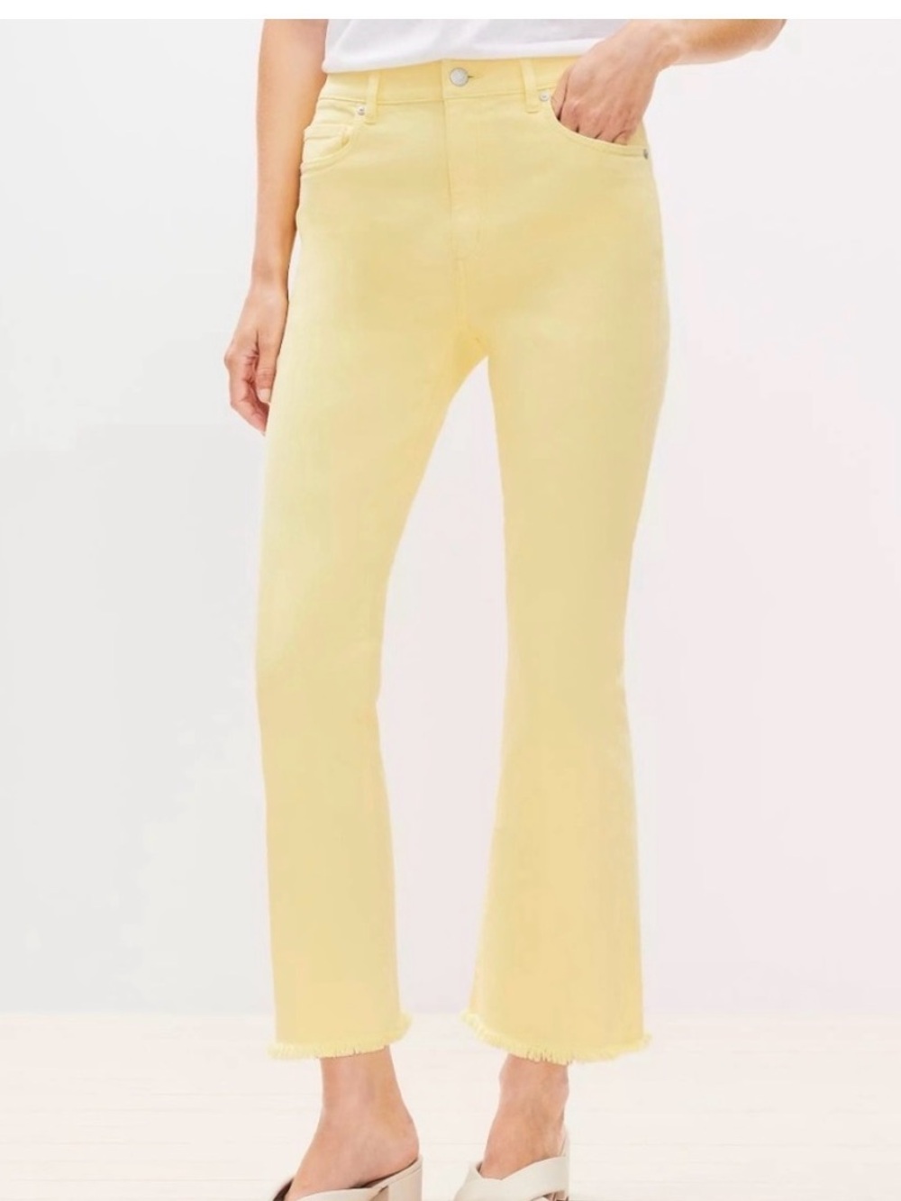 New Loft 27 | 4 Yellow The Kick Crop Jeans